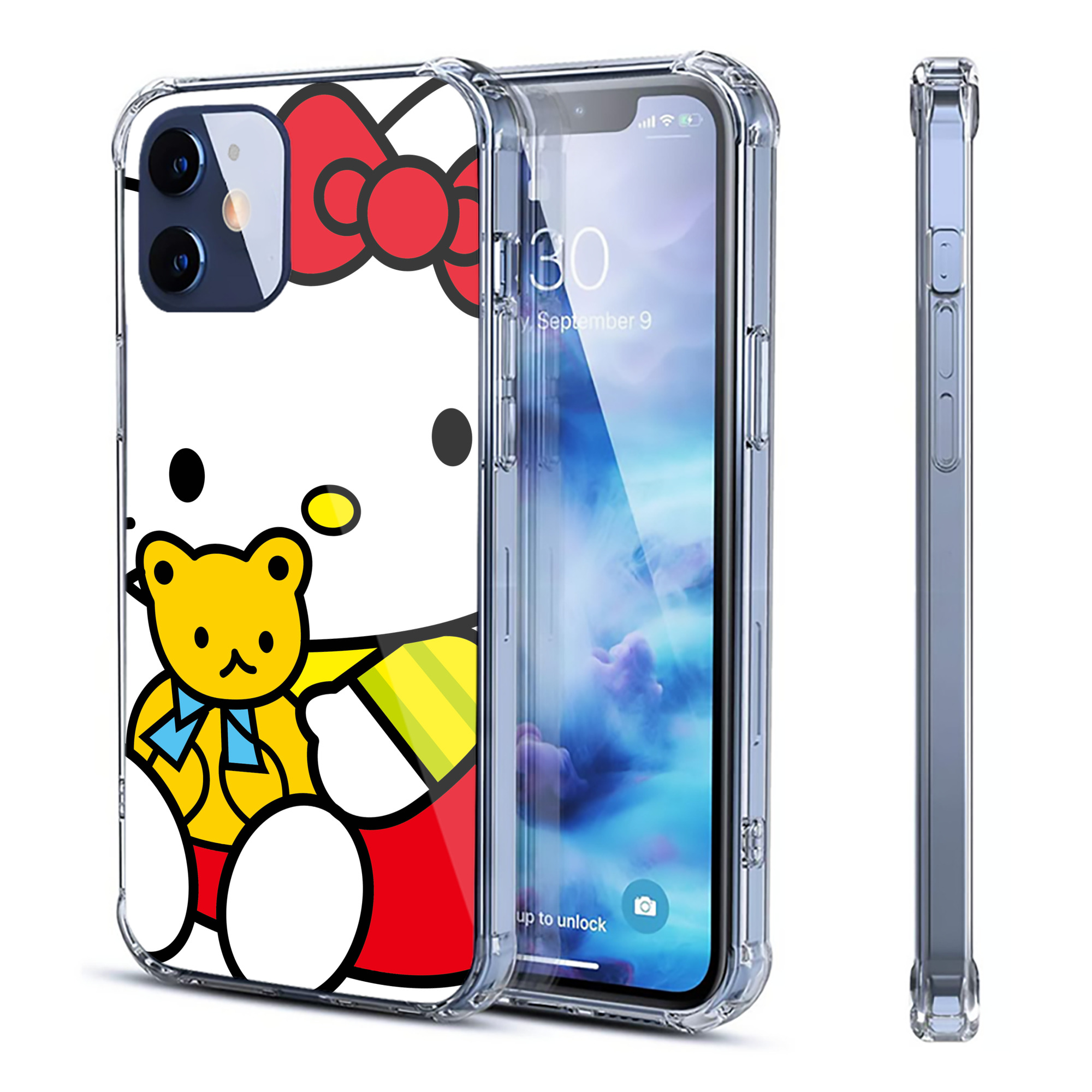 （画像用） Hello Kitty ハローキティ 【iPhone 12シリーズ対応】透明スマホケース（クリアソフトケース）